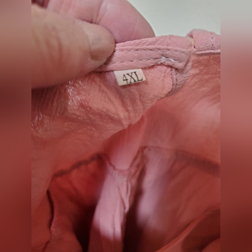 Over Dyed Tie Dye Pink Ruffle Top In Rose Quartz 4XL Fits 2X See Measurements - Picture 4 of 6